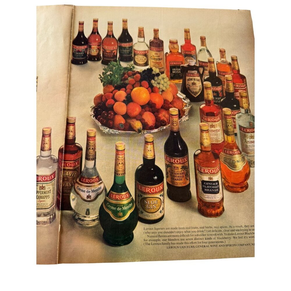 Vintage 1962 Leroux Royal Family of Fine Liquors 2 Page Cut Advertisement Print - Picture 3 of 6